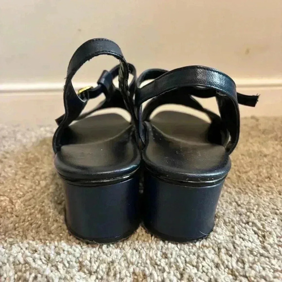 Bon Voyage Made In Italy Leather Navy Blue Sandals Size 10 - Picture 2 of 9